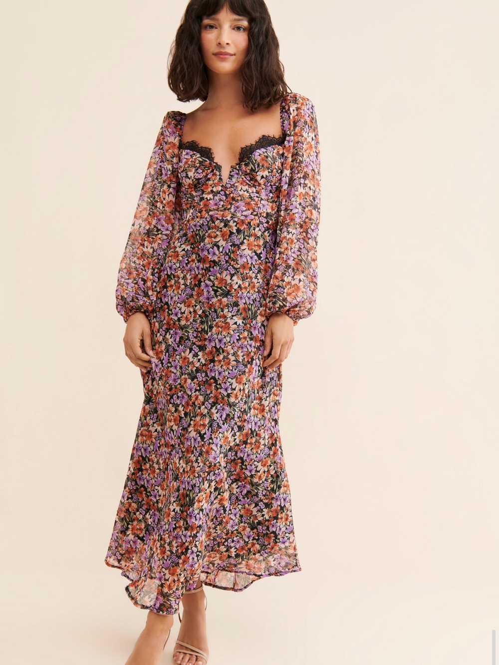 ASTR The Label Sylvie Floral Maxi Dress Size M Romantic Event Dress - Picture 14 of 16